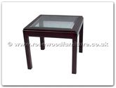 Chinese Furniture - ff7331g -  Bevel glass top end table - 25" x 25" x 22"