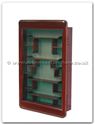 Chinese Furniture - ff7369pf -  Small display cabinet plain design with green fabric back - 18" x 3.5" x 28"
