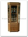 Chinese Furniture - ffamcorner -  Ash wood ming style corner cabinet with spot light and mirror back - 24" x 24" x 78"