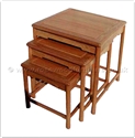 Chinese Furniture - ffawm3nest -  Ash wood ming style nest of 3 table - 24" x 24" x 24"