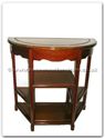 Chinese Furniture - ffbkphmoon -  Half moon table plain design with shelves - 32" x 16" x 31"