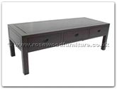 Chinese Furniture - ffbwcoffee -  Black Wood coffee table with 3 drawers - 50" x 20" x 16"