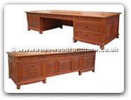 Chinese Furniture - ffeoddkd -  Executive office desk dragon & kylin design - 119" x 43" x 32"