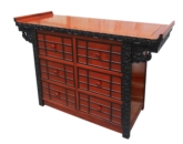 Chinese Furniture - fflz6alt -  altar style chest of 6 drawers ganoderma design - 49" x 19.5" x 34"