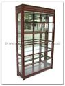 Chinese Furniture - ffp48glass -  Black wood glass cabinet with spot light and mirror back - 48" x 14" x 78"