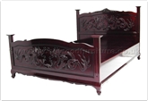 Chinese Furniture - ffqqfdbed -  Queen Ann Legs Queen Size Bed Full Dragon Design - 60" x 78" x 0"