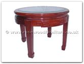 Chinese Furniture - ffrk24end -  Bevel Glass Top Round End Table Key Design - 24" x 24" x 18"