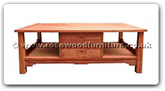Chinese Furniture - ffshtea -  Shinto style tea table w/2 deawers & 2 open sections - 59" x 33.5" x 21.6"
